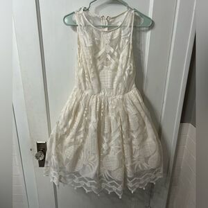 Anthropologie White Lace Formal Dress